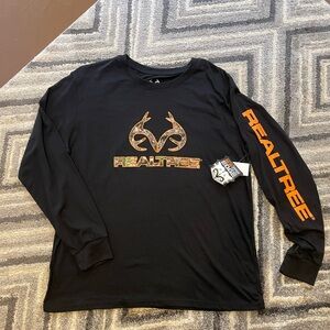 Realtree Black and Orange Logo Long Sleeve Shirt